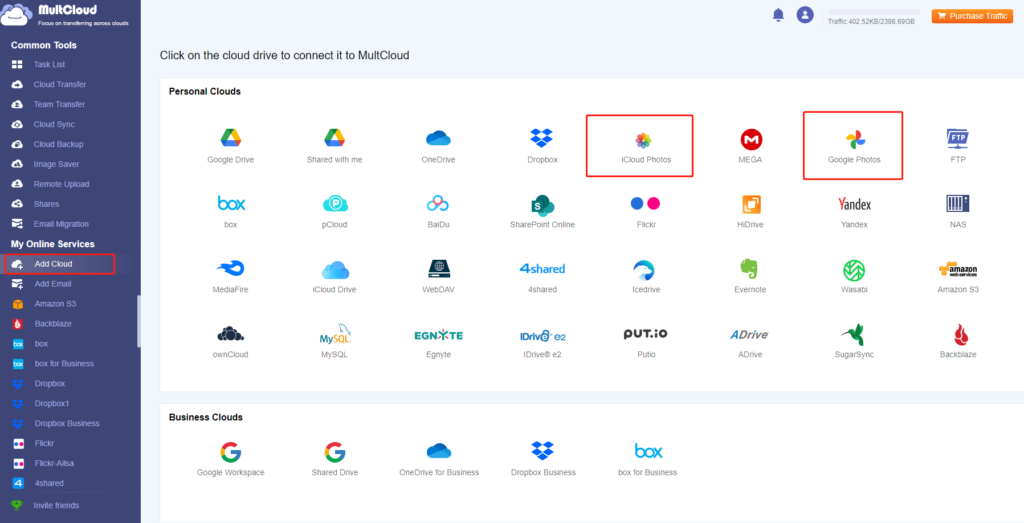 Transfer Data from Cloud to Cloud in One Click