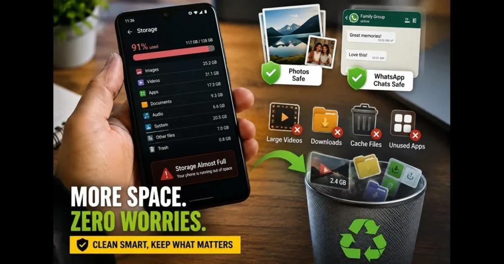 How to Free Up Storage on Android Without Deleting Important Photos or WhatsApp Chats free up storage on Android